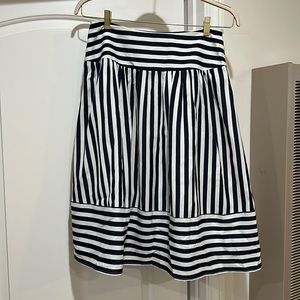 Anthro Maeve size large skirt with blue and white nautical stripe pattern